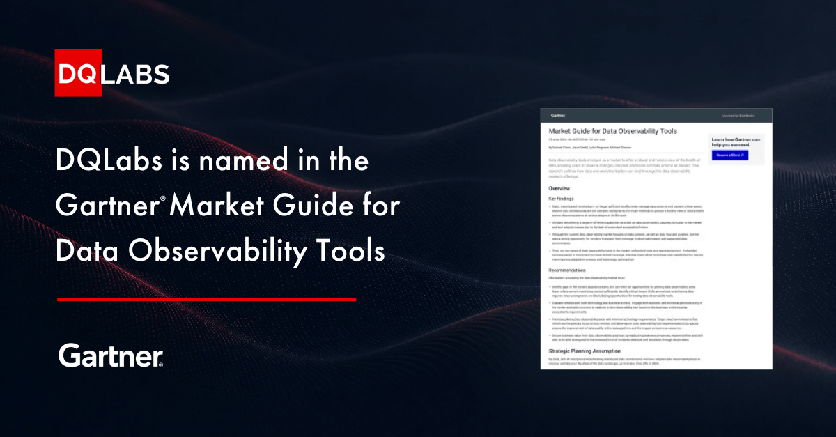 DQLabs is named in the Gartner® Market Guide for Data Observability Tools